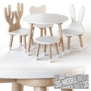 Smile Artwood стол и стулья для детской