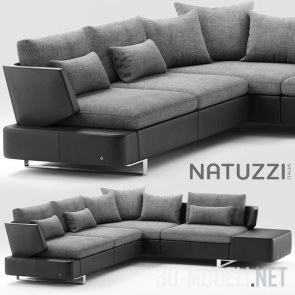 Серый угловой диван Opus от Natuzzi