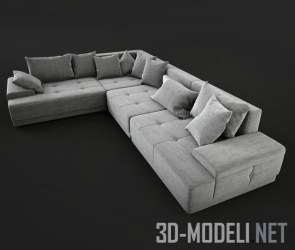 Угловой серый модульный диван