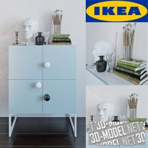 Комод IKEA Metod Veddinge и декор