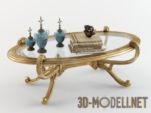 Овальный кофейный столик в стиле барокко
