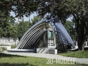 Павильон NAWA, новая структура «накачанной стали» от Oskar Zieta