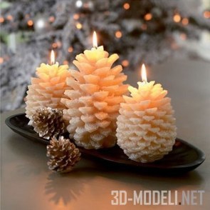 Свечи Pinecone от Crate & Barrel - принесите природу в это Рождество