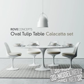 Набор Calacatta Rove Concepts со столом Oval Tulip 78