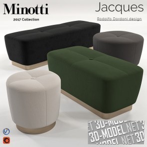 Шесть вариантов пуфиков Jacques от Minotti