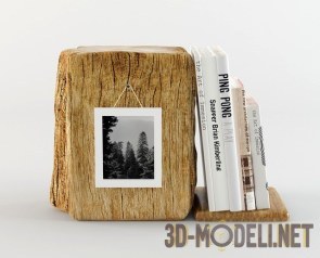 Подставка для книг из бруска дерева
