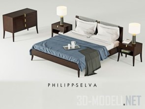Кровать Philipp Selva JUBILEE, с тумбами и лампами