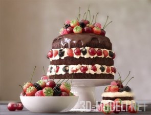Пирожное и торт с ягодами