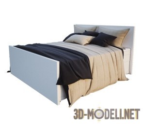 Современная кровать с прямоугольным изголовьем