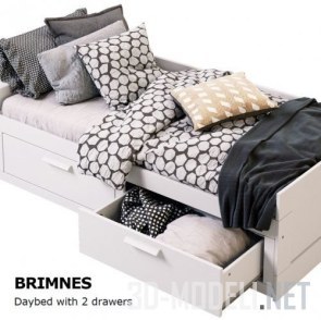 Кровать с двумя ящиками, BRIMNES IKEA
