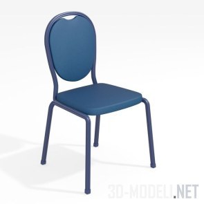 Синий стул в тканой обивке