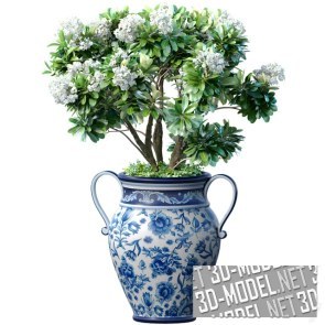 Белая плюмерия в китайском вазоне от KINSEY GARDEN DECOR