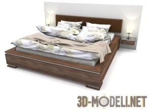 Большая современная двухспальная кровать