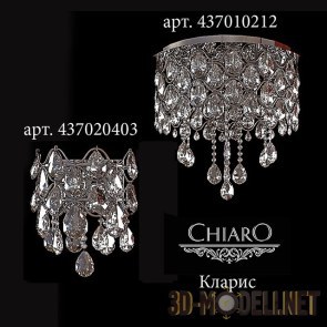 Хрустальная люстра и бра CHIARO Кларис 437010212 и 437020403