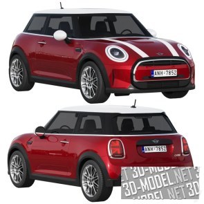 Темно-красный Mini Cooper 3-door 2022