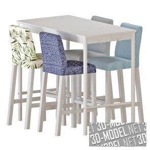 Стол TOMMARYD и барные стулья BERGMUND от IKEA