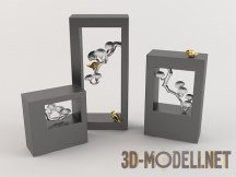 3d-модель Инсталляция птицы и ветки бонсай