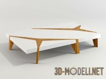 3d-модель Журнальный столик на шести деревянных ножках