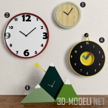 3d-модель Набор настенных и настольных часов