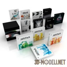 3d-модель Набор коробок с программами от Apple