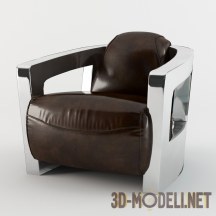 3d-модель Кожаное кресло с металлом