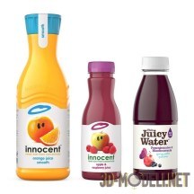3d-модель Фруктовые соки INNOCENT и Juicy Water