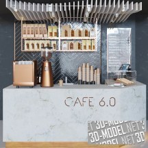 3d-модель Кафетерий «CAFE 6.0» с оборудованием и аксессуарами