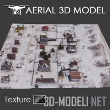3d-модель Заснеженный поселок