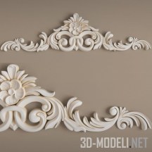 3d-модель Симметричный декор с цветком