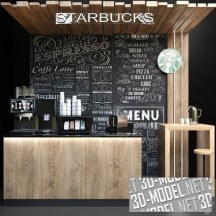 3d-модель Интерьер кафе Starbucks