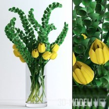 Весенний букет с желтыми тюльпанами