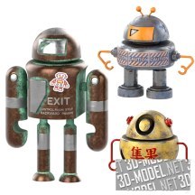3d-модель Коллекция игрушечных роботов