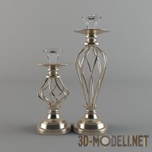 3d-модель Золотые подсвечники с витым основанием