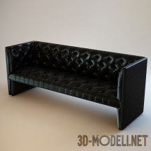 3d-модель Modern black leather sofa