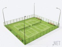 3d-модель Теннисный корт с травяным покрытием