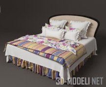 Кровать с постельным бельем в стиле Прованс