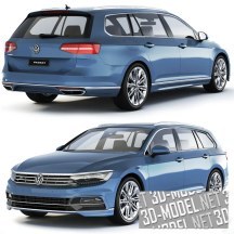 3d-модель Универсал Volkswagen Passat B8 Variant R-Line 2015