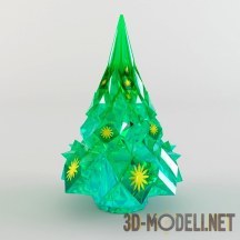 Новогодняя елка из зеленых кристаллов
