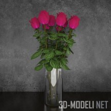 3d-модель Букет с высокими розами