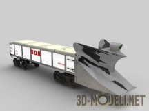3d-модель Снегоуборочный Ж/Д вагон