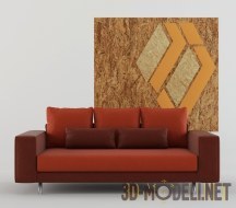 3d-модель Современный диван с декоративным панно