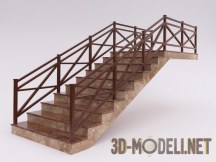 3d-модель Мраморная лестница в стиле кантри