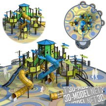 3d-модель Игровой комплекс для детской площадки с горками