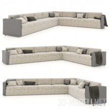 3d-модель Длинный угловой диван