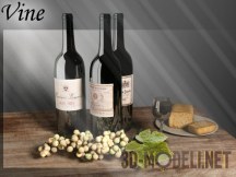 3d-модель Набор с французским вином