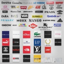 3d-модель Набор лого мировых брендов