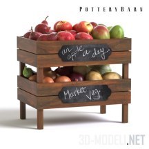 3d-модель Ящики Pottery Barn с овощами и фруктами