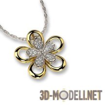 3d-модель Золотой кулон в виде цветка