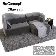 3d-модель Диван и приставной столик Ottawa от Boconcept