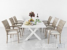 3d-модель Мебель для террасы с белым столом